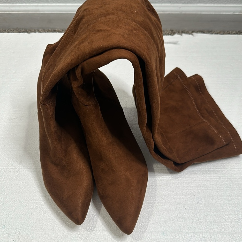 Steve Madden brown faux suede over the knee boot size 10 - Picture 6 of 13